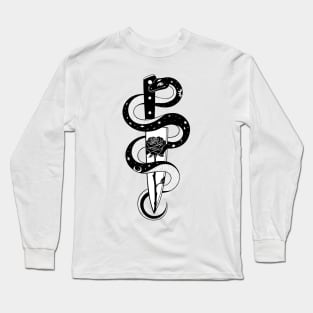 Snake knife roses Long Sleeve T-Shirt